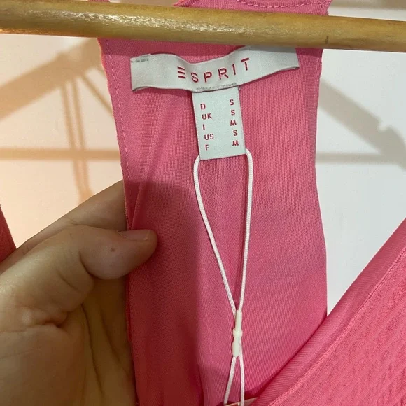 Esprit Pink Self Striped Dress. Size- S Fit M too - Picture 8 of 9